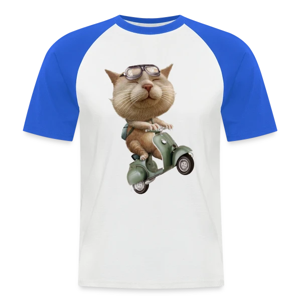 Chat en Cavale sur T-shirt baseball manches courtes Homme