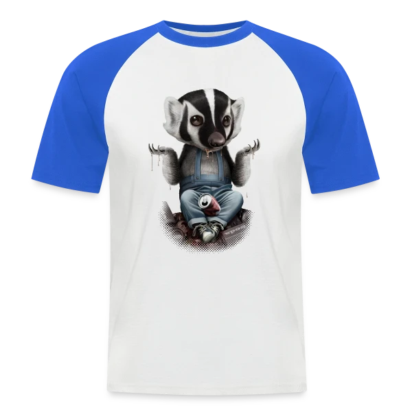 Je m'en fiche, Blaireau Rusé sur T-shirt baseball manches courtes Homme