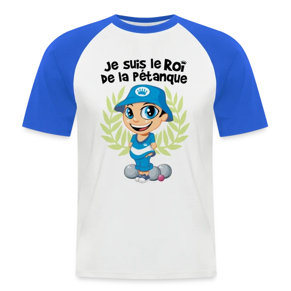Roi de la pétanque sur T-shirt baseball manches courtes Homme