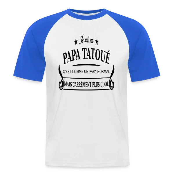 Super Papa Tatoué sur T-shirt baseball manches courtes Homme