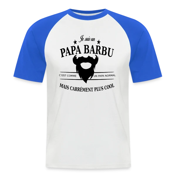 Papa Stylé Barbu sur T-shirt baseball manches courtes Homme