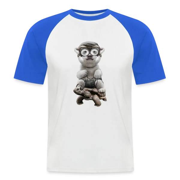Tortue Polaire Aventureuse sur T-shirt baseball manches courtes Homme