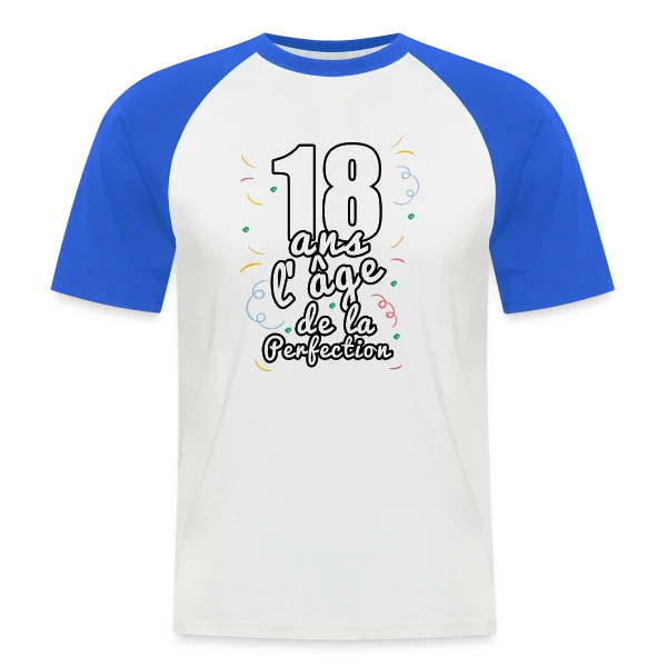 18 Ans : Ma Majorité Stylée sur T-shirt baseball manches courtes Homme