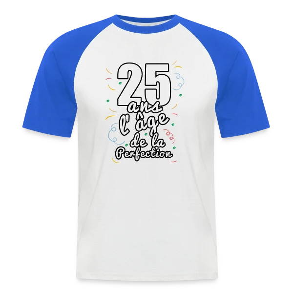 Joyeux 25 Ans de Fête - T-shirt Anniversaire Mémorable sur T-shirt baseball manches courtes Homme
