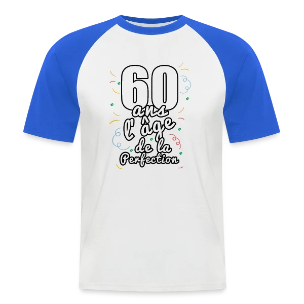 Soixantaine Joyeuse sur T-shirt baseball manches courtes Homme