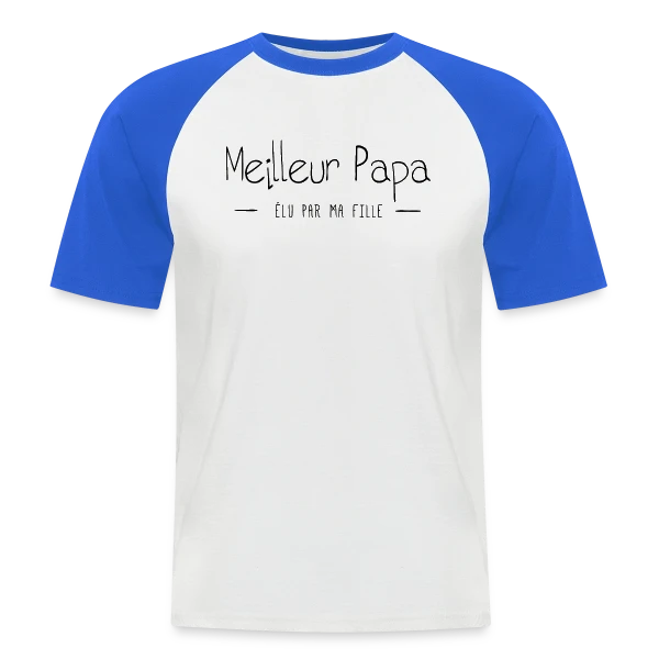 Le Meilleur Papa d'une Fille sur T-shirt baseball manches courtes Homme
