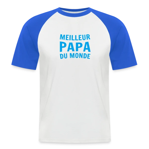 "Meilleur Papa du Monde" sur T-shirt baseball manches courtes Homme