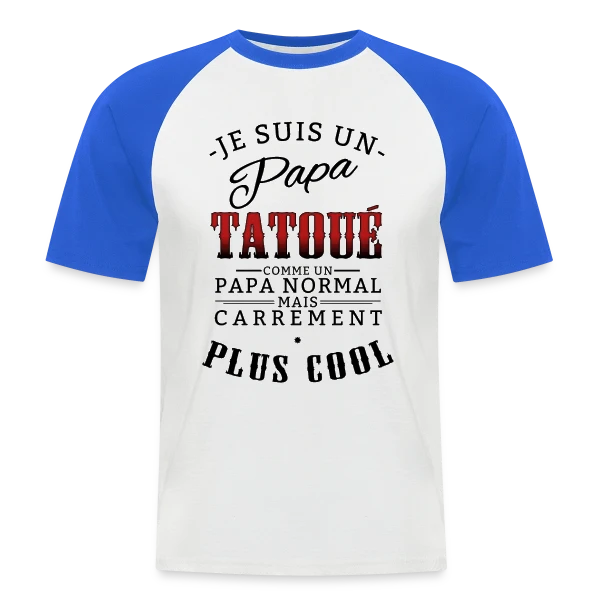 Papa Tatoué & Cool sur T-shirt baseball manches courtes Homme