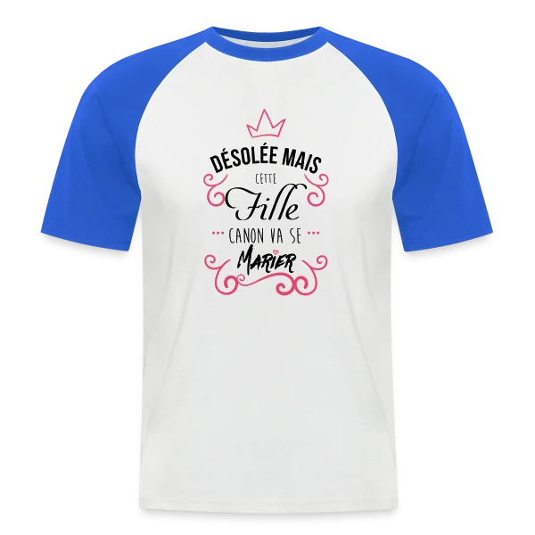 Fille Canon Stylée sur T-shirt baseball manches courtes Homme