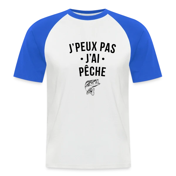 J'peux Pas, J'ai Pêche ! sur T-shirt baseball manches courtes Homme
