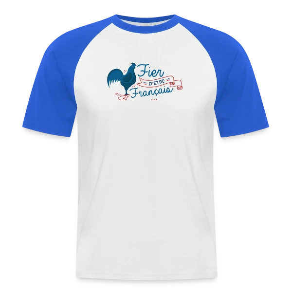 Fierté Française : Élégance et Patrie sur T-shirt baseball manches courtes Homme