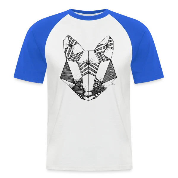 Renard Origami : Art Géométrique Nature sur T-shirt baseball manches courtes Homme