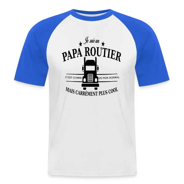 Papa Routier de Choc sur T-shirt baseball manches courtes Homme