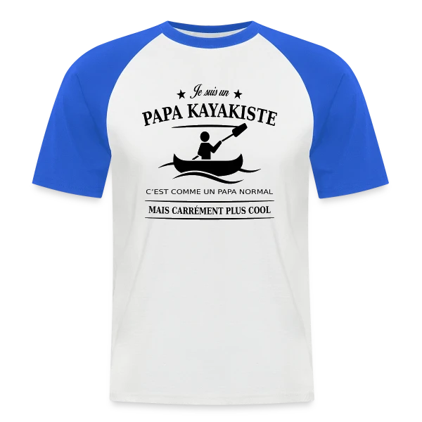 Papa Kayakiste Passionné sur T-shirt baseball manches courtes Homme