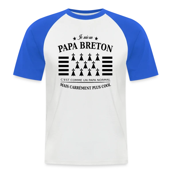 Papa Breton Authentique sur T-shirt baseball manches courtes Homme
