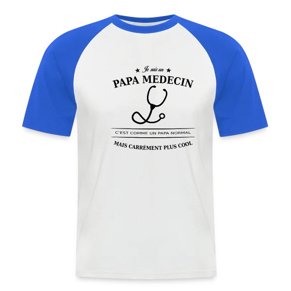 Papa Médecin Héroïque sur T-shirt baseball manches courtes Homme