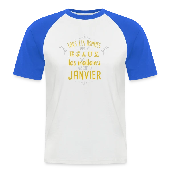 Homme 'Les Légendes Naissent en Janvier' sur T-shirt baseball manches courtes Homme