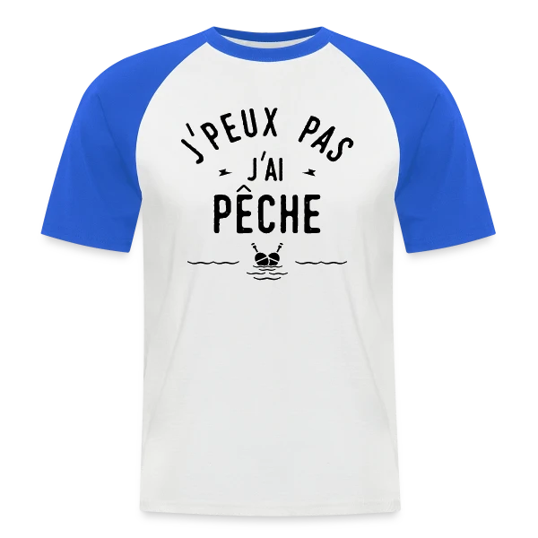 J'peux Pas, J'ai Pêche ! sur T-shirt baseball manches courtes Homme