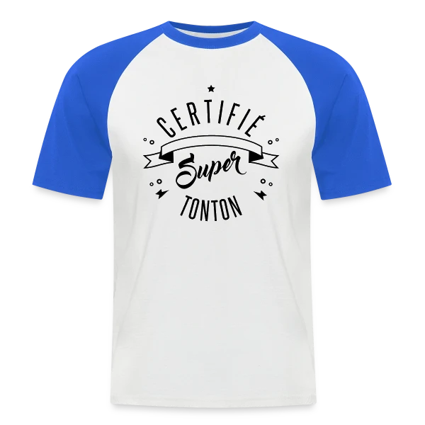 Certifié Super Tonton sur T-shirt baseball manches courtes Homme