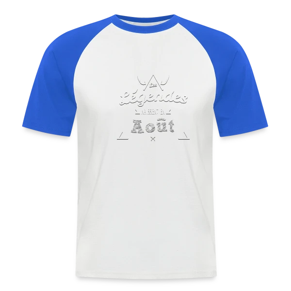 Les Légendes Naissent en Août sur T-shirt baseball manches courtes Homme
