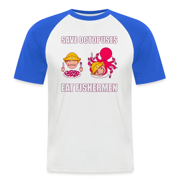 Sauvons les pieuvres sur T-shirt baseball manches courtes Homme