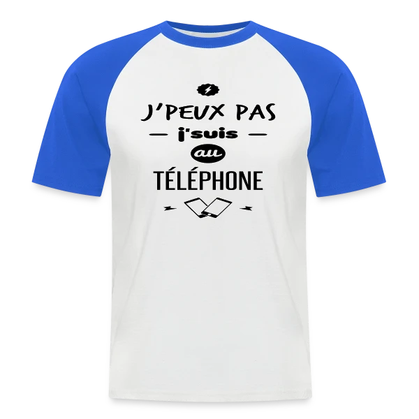 J'suis au téléphone sur T-shirt baseball manches courtes Homme