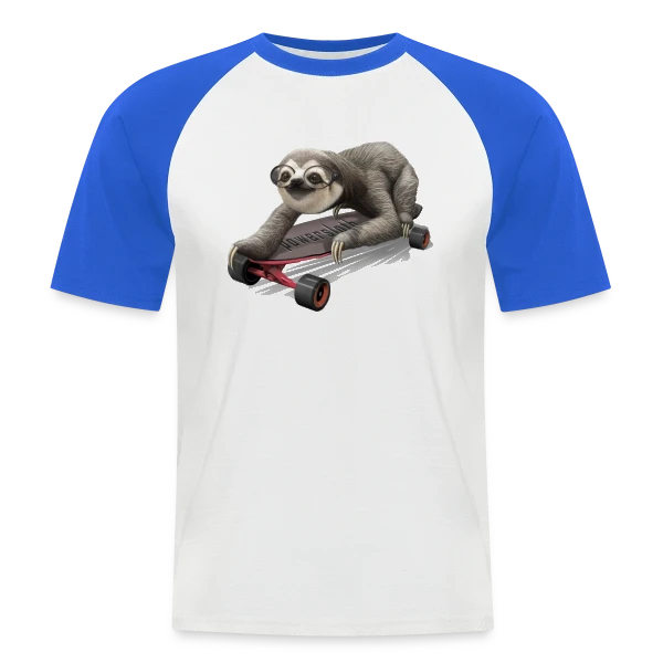Paresseux Skateur Stylé sur T-shirt baseball manches courtes Homme