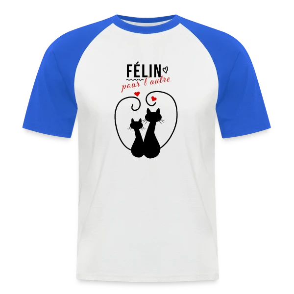 Félin pour l'autre sur T-shirt baseball manches courtes Homme