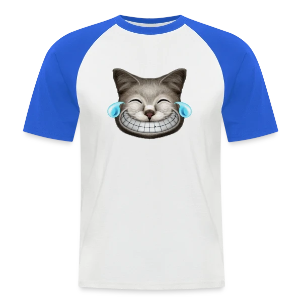 Chat Hilarant Explosion Rires sur T-shirt baseball manches courtes Homme