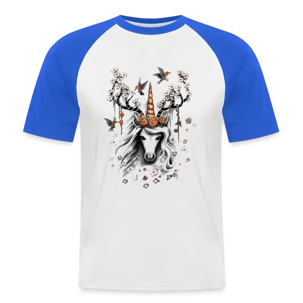 Licorne Botanique Enchantée sur T-shirt baseball manches courtes Homme