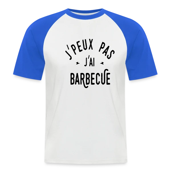 J'PEUX PAS J'AI BARBECUE - Humour & Grillades sur T-shirt baseball manches courtes Homme