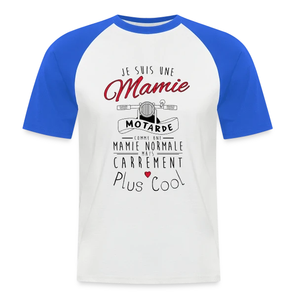 Mamie Motarde Super Cool sur T-shirt baseball manches courtes Homme