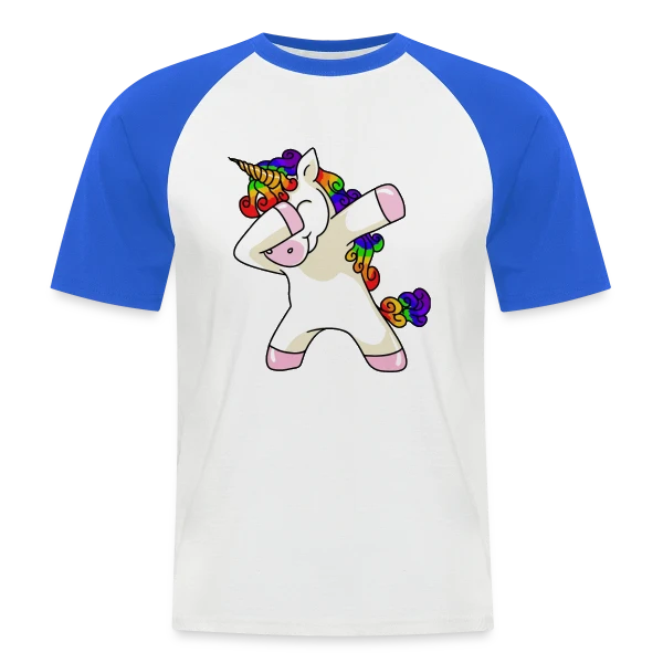 Licorne Dabbing Arc-en-ciel sur T-shirt baseball manches courtes Homme