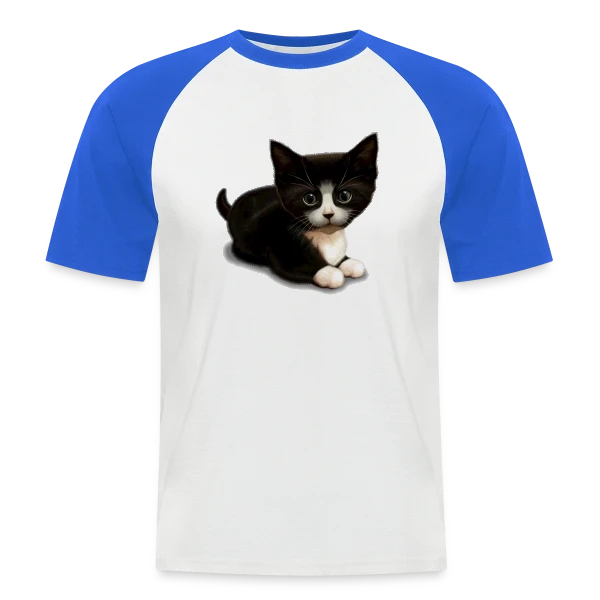 Chat Mignon : Personnalisable sur T-shirt baseball manches courtes Homme