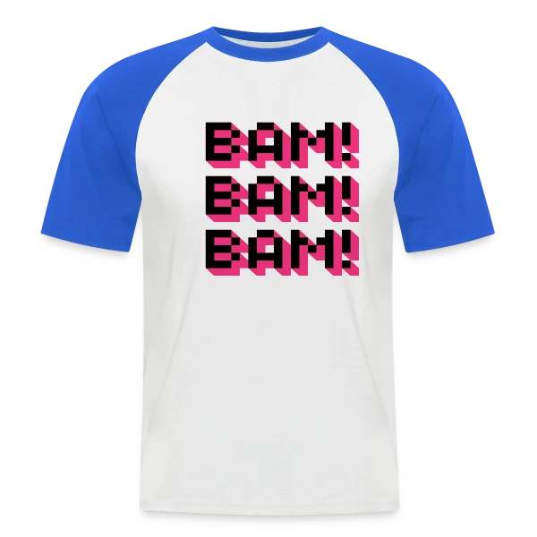Bam! Bam! Bam! Style Comique sur T-shirt baseball manches courtes Homme