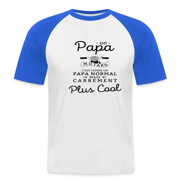Papa Motard - Passion Vitesse sur T-shirt baseball manches courtes Homme