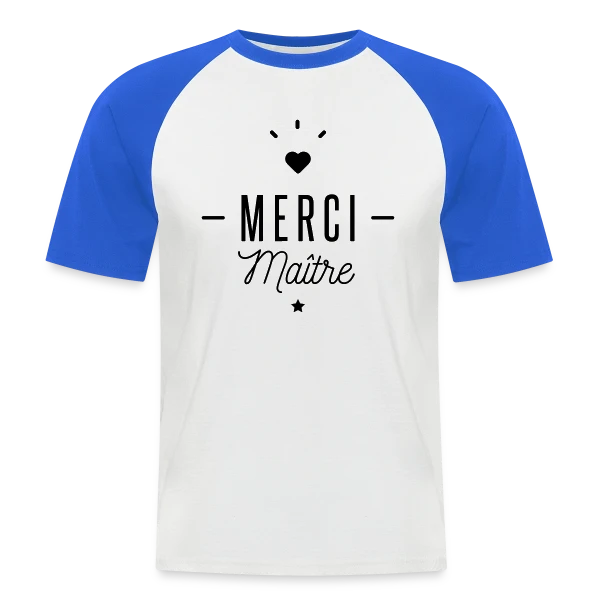Merci Maître : Le Cadeau Idéal pour Profs sur T-shirt baseball manches courtes Homme