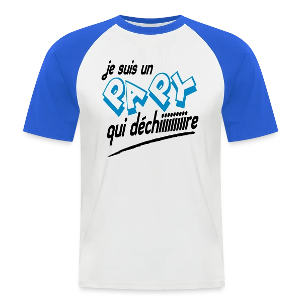 Papy d'Enfer sur T-shirt baseball manches courtes Homme