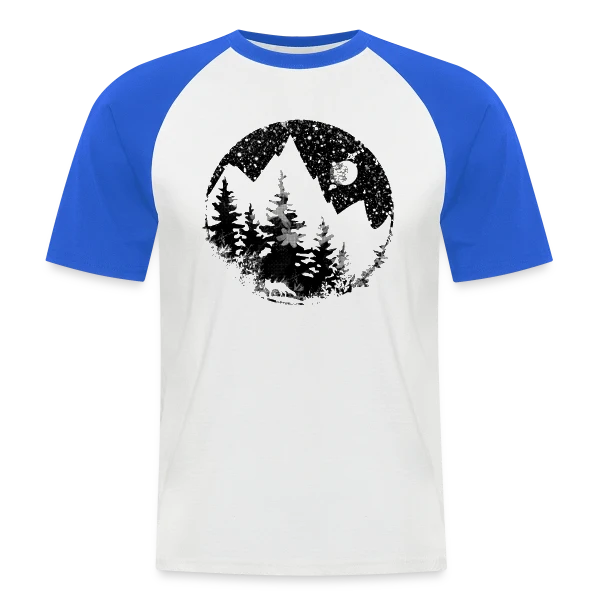 Paysage Montagneux Nocturne Fantastique sur T-shirt baseball manches courtes Homme