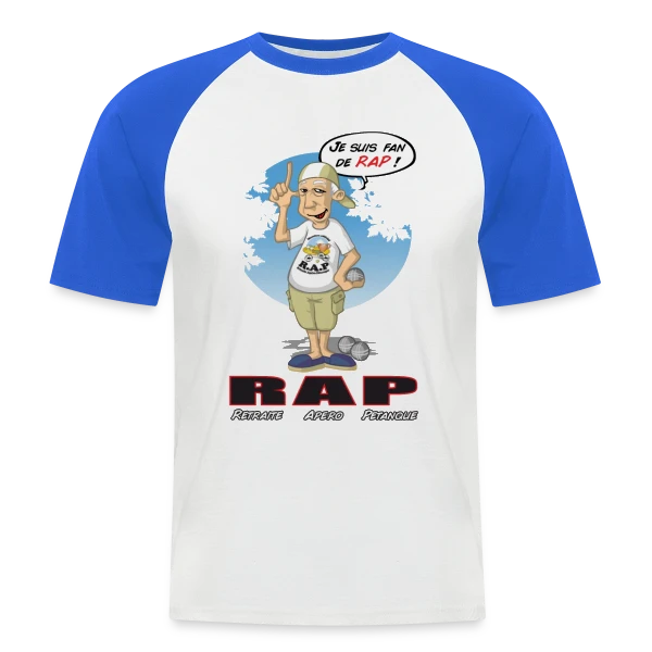 Retraite Idéale : Apéro & Pétanque à Volonté sur T-shirt baseball manches courtes Homme
