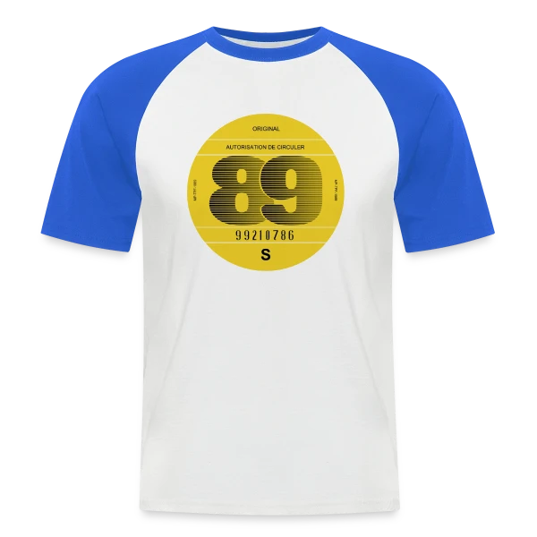 Voiture Vintage France 1989 - Esprit Rétro sur T-shirt baseball manches courtes Homme