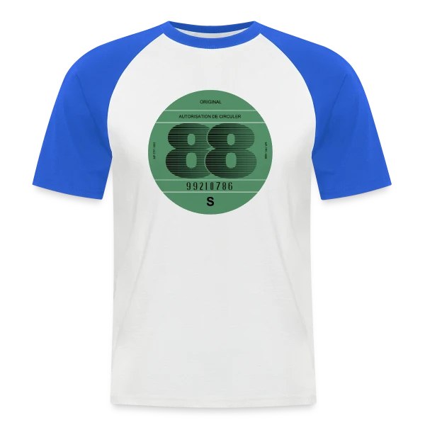 "France 1988" | Automobile Rétro Vintage sur T-shirt baseball manches courtes Homme