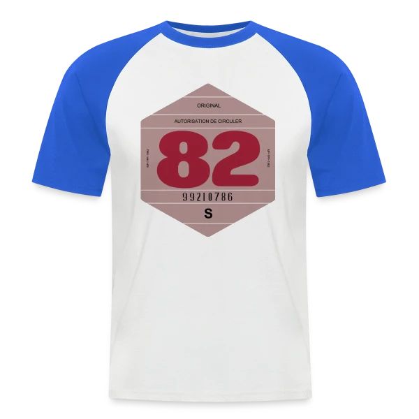 Voiture Rétro 1982 : L'Esprit Vintage Français sur T-shirt baseball manches courtes Homme