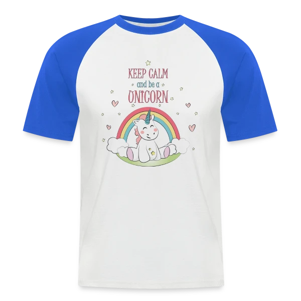 Licorne Arc-en-ciel sur T-shirt baseball manches courtes Homme