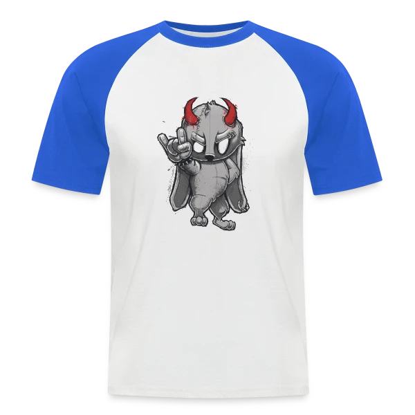 Lapin Métalleux Diabolique sur T-shirt baseball manches courtes Homme