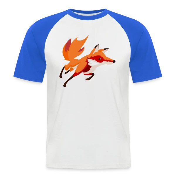 Renard Vif et Stylisé sur T-shirt baseball manches courtes Homme