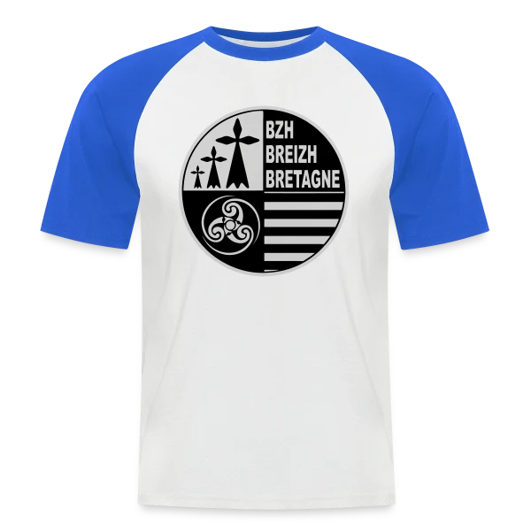 Emblème Breton Breizh sur T-shirt baseball manches courtes Homme