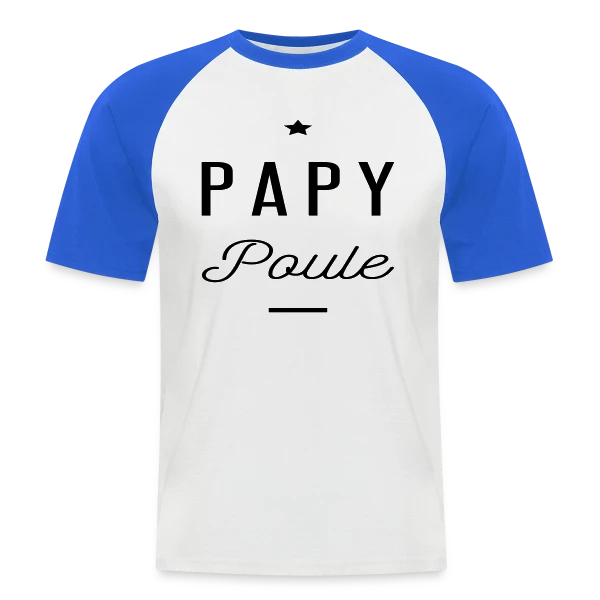 PAPY POULE sur T-shirt baseball manches courtes Homme