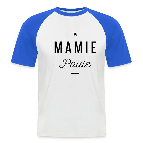 Super Mamie Poule sur T-shirt baseball manches courtes Homme