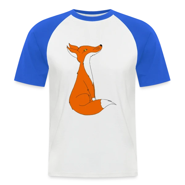 Renard Curieux Cartoon sur T-shirt baseball manches courtes Homme